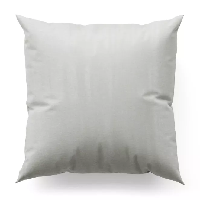 Poszewka szyta kremowa z tkaniny z mieszanką lnu i wiskozy, w stylu eko, z delikatnym połyskiem