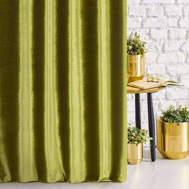 Tkanina zasłonowa z błyszczącego welwetu i efektem kreszowania Eurofirany