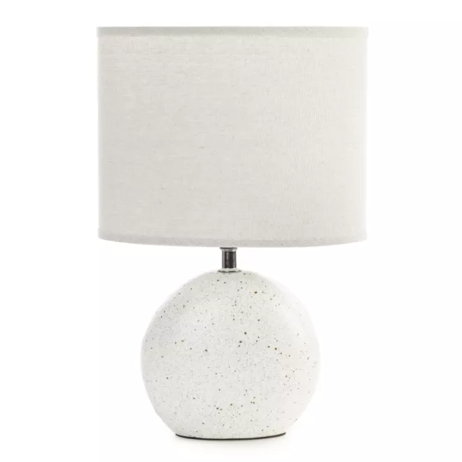 Lampa ceramiczna stołowa MORIN zdobiona podstawą imitującą granit Eurofirany