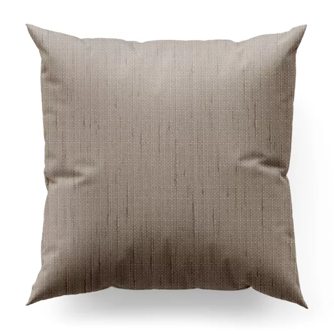 Poszewka szyta jasnobrązowa z miękkiej, matowej tkaniny w stylu eko o naturalnym splocie