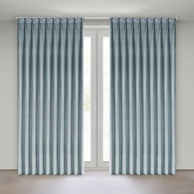 Zasłona srebrna z welwetowej tkaniny 125x270 cm system flex - MELANIE Eurofirany