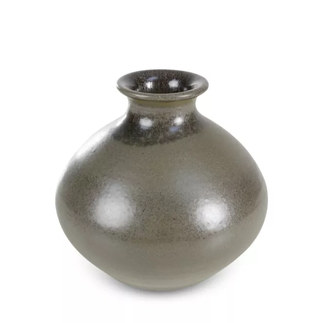 Wazon ceramiczny NYLA ciemnobrązowy 18x16 cm EUROFIRANY