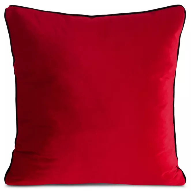 Poszewka na poduszkę 60x60 cm welwetowa o delikatnym połysku z ozdobną lamówką czerwona GAJA 2 Eurofirany
