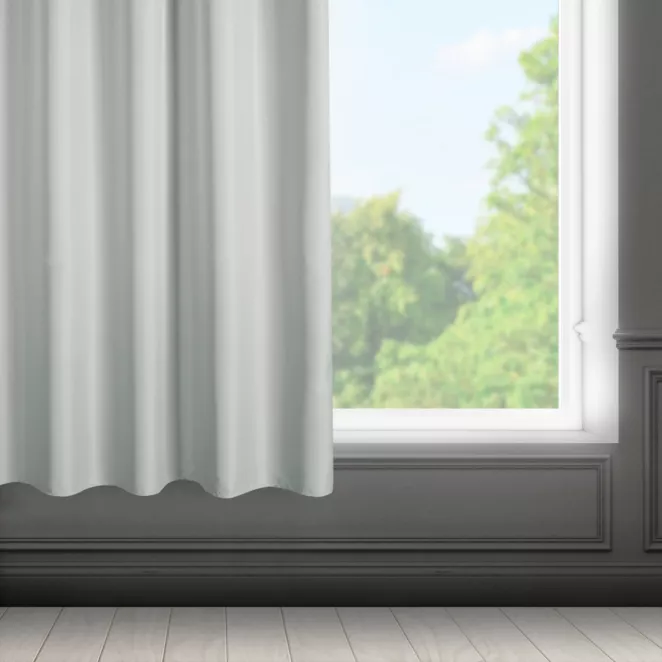 Zasłona srebrna z matowej gładkiej tkaniny 140x175 cm taśma RITA Eurofirany