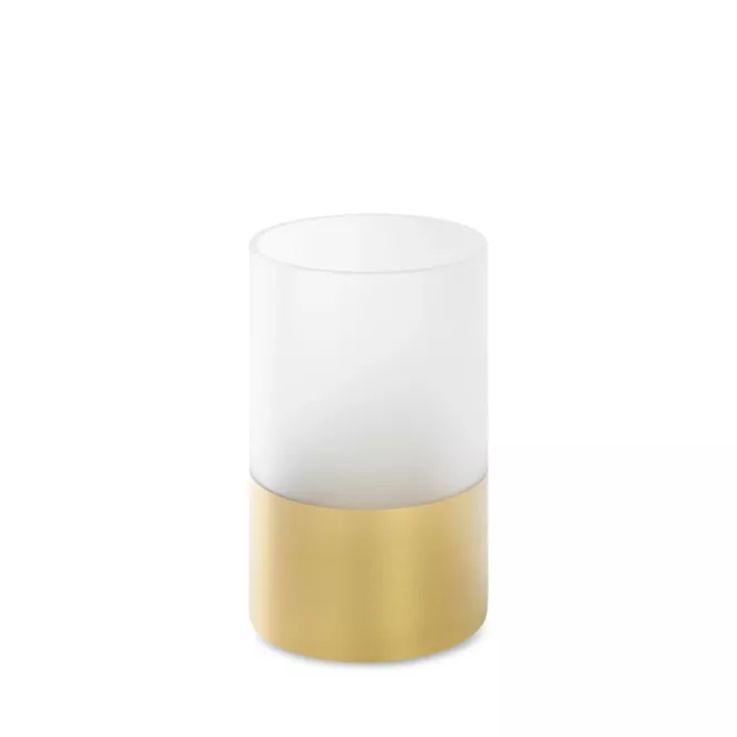 Świecznik dekoracyjny LUNA 5 biało-złoty szklany o klasycznym kształcie Limited Collection Eurofirany