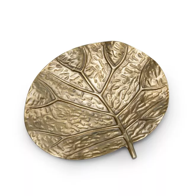 KAREN metalowa misa w kształcie liścia złota 27x23 cm Eurofirany