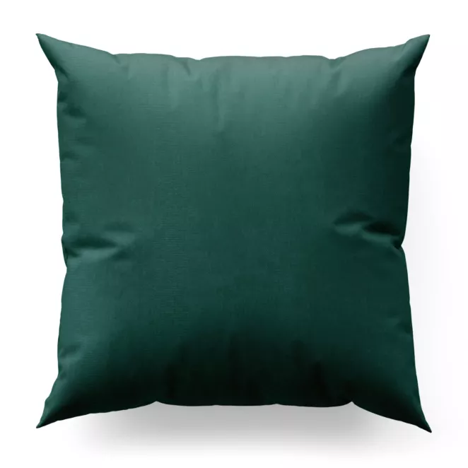 Poszewka szyta ciemnoturkusowa z tkaniny z dodatkiem połyskującej nici, z widocznym ozdobnym splotem