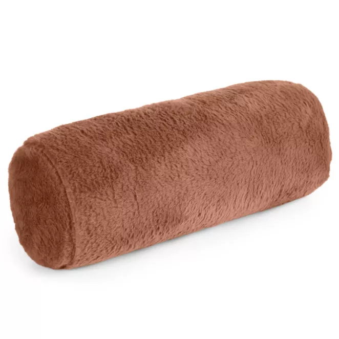 Poduszka wałek 15x45 cm pudrowa z miękkiej futrzanej tkaniny  NINA Eurofirany