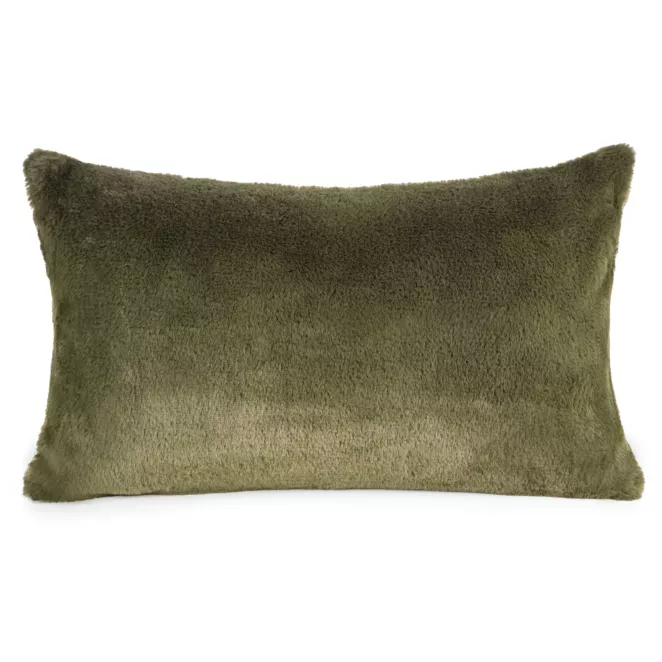 Poszewka na poduszkę 30x50 cm oliwkowa z miękkiej futrzanej tkaniny NINA Eurofirany
