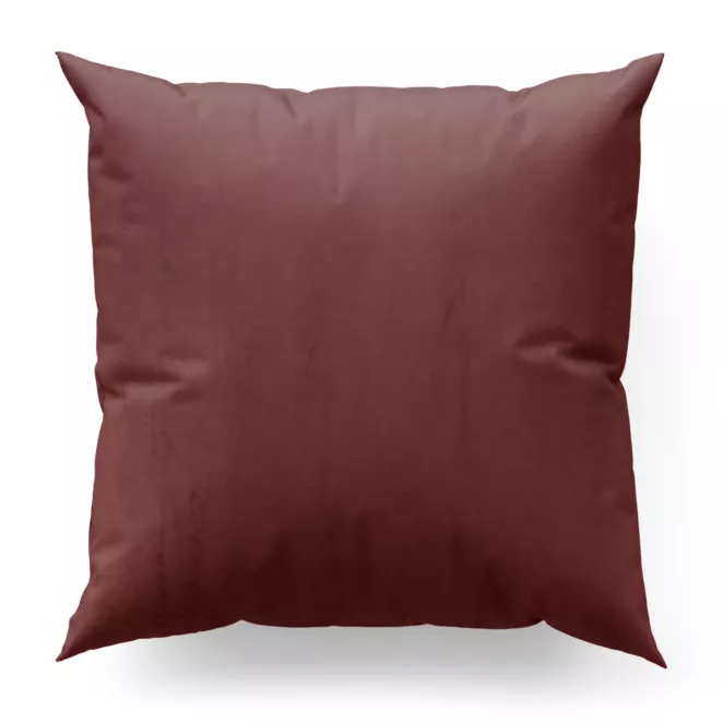 Poszewka szyta bordowa z miękkiej półmatowej tkaniny welwetowej