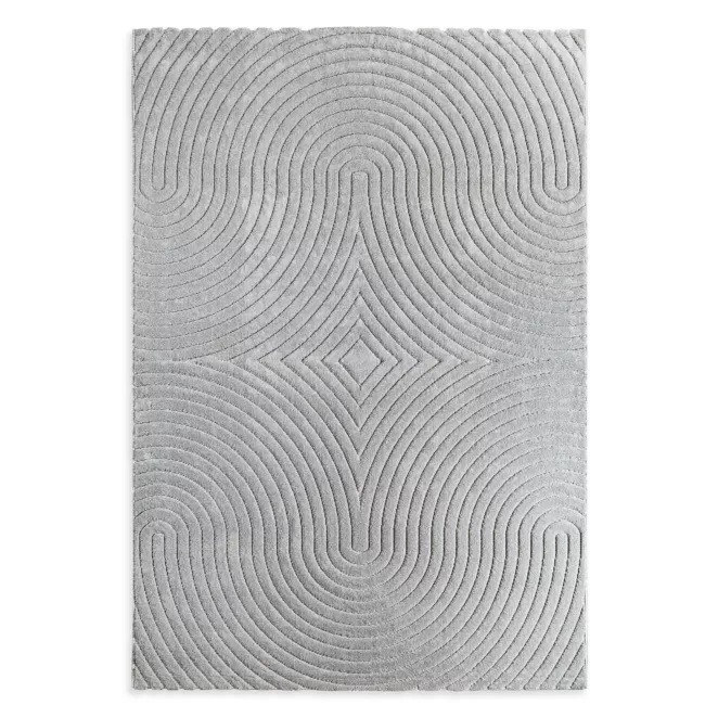 Dywan 80x150 cm stalowy z tłoczonym wzorem 3D VENUS BOHO 1 Eurofirany