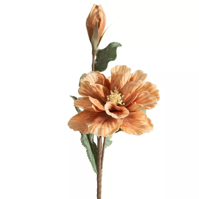 Kwiat sztuczny jasnopomarańczowy z plastycznej pianki foamiran 70 cm Eurofirany