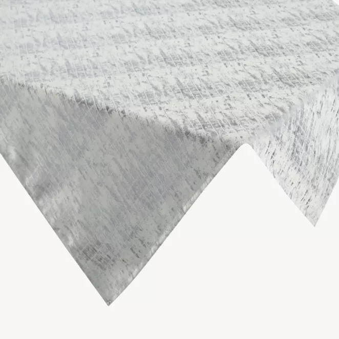 Bieżnik ma stół srebrny 85x85 cm żakardowy ALINA z subtelnym delikatnym wzorem przecierki