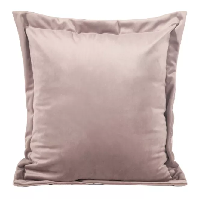 Poszewka na poduszkę 45x45 cm welwetowa z ozdobnymi brzegami pudrowo różowa RIA DIVA LINE Eurofirany