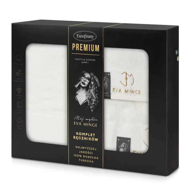 Zestaw ręczników bawełnianych 3 szt kolor kremowy 550 g/m2 GAJA Eva Minge Eurofirany
