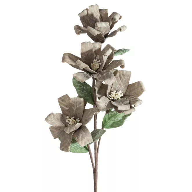 Kwiat sztuczny ciemnobeżowy z plastycznej pianki foamiran 70 cm Eurofirany