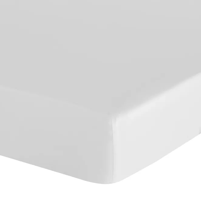 Prześcieradło z gumką 140x200 cm z bawełny kolor biały 105 g/m2 BASIC Eurofirany