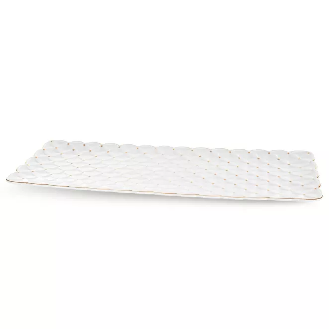 Patera ceramiczna dekoracyjna kremowo-złota 40x15x2 cm BELIA Eurofirany