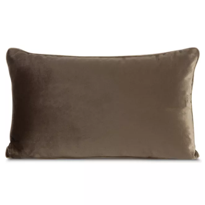 Poduszka 30 x 50 cm welwetowa ciemnobrązowa z kontrastującą lamówką GAJA 3 Eurofirany
