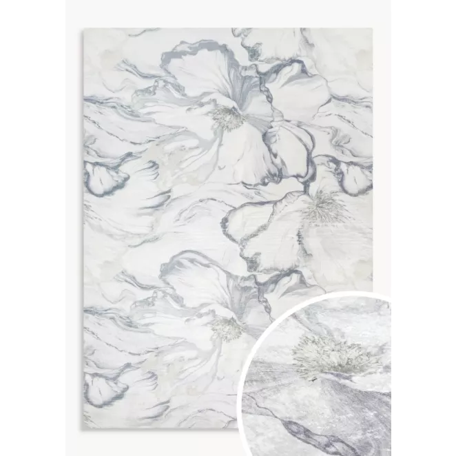 Dywan 50x80 cm szaro, kremowy z motywem kwiatów LOTUS 1 Eurofirany