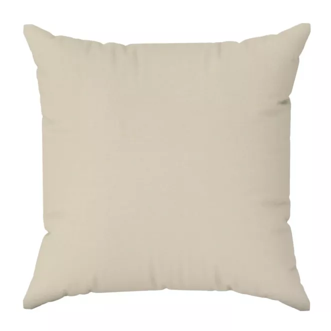 Poszewka szyta kremowa z gładkiej tkaniny typu dimout