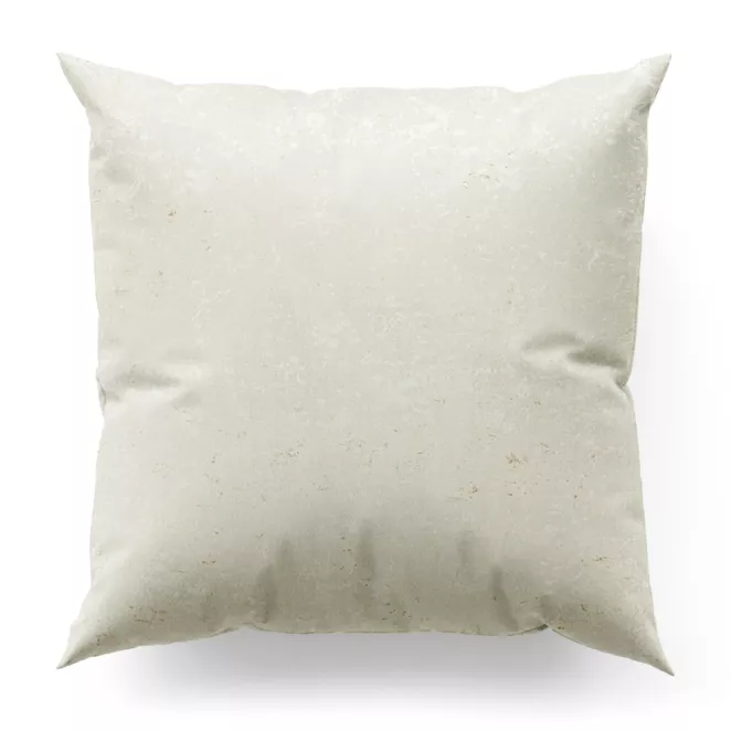 Poszewka szyta kremowa miękka tkanina welwetowa, ze złotym marmurowym nadrukiem