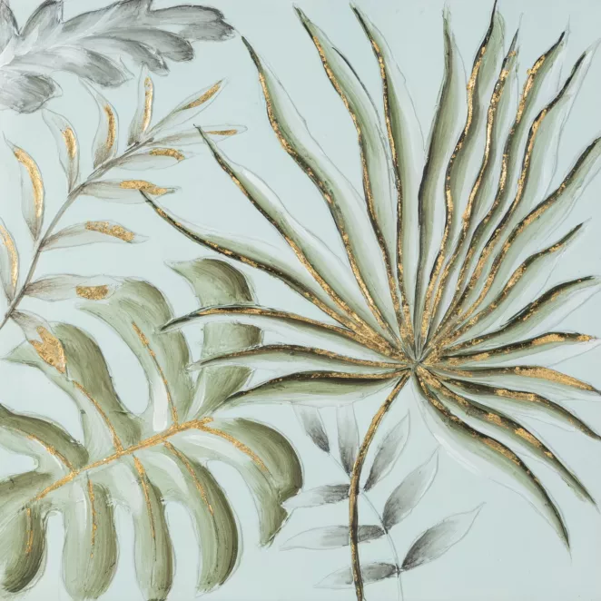 Obraz NATURE ręcznie malowane na płótnie egzotyczne liście