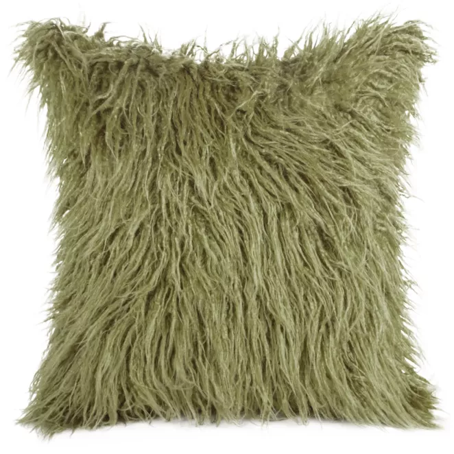 Poszewka na poduszkę 45x45 cm z futra oliwkowa ENYA Eurofirany
