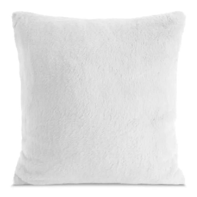 Poszewka na poduszkę 45x45 cm biała z miękkiej futrzanej tkaniny NINA Eurofirany