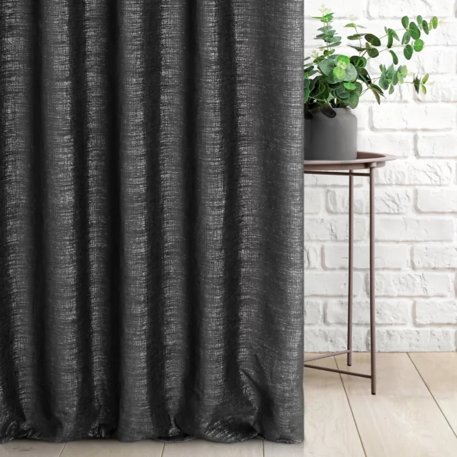 Tkanina zasłonowa szenilowa przetykana błyszcząca nicią Eurofirany
