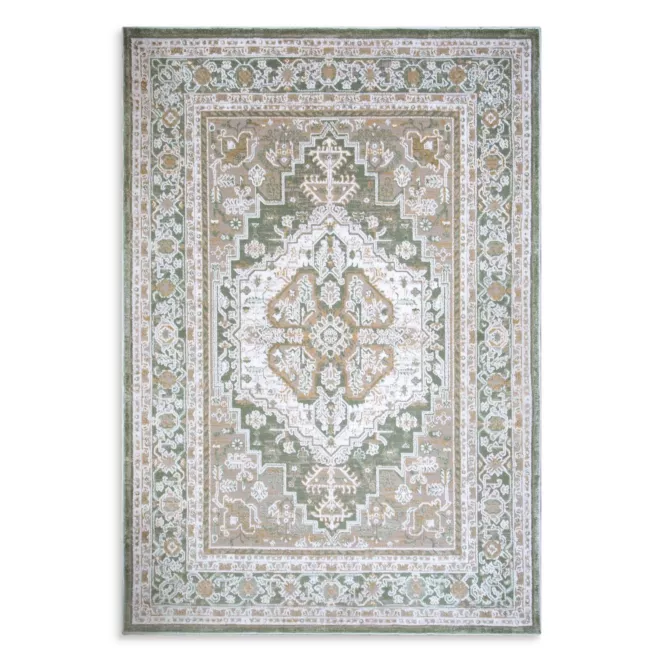 Dywan 60x100 cm oliwkowo, beżowy z ornamentowym wzorem - ELORA 4 Eurofirany