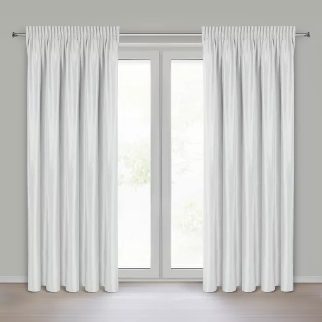 Zasłona biała z błyszczącego welwetu 140x270 cm taśma - CAMERON Eurofirany