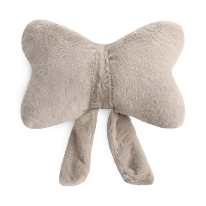 Poduszka w kształcie kokardy 37x30 cm z futerkowej tkaniny jasnobeżowa WIOSNA 135 Eurofirany