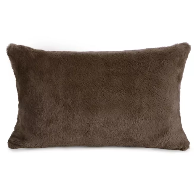 Poszewka na poduszkę 30x50 cm ciemnobrązowa z miękkiej futrzanej tkaniny NINA Eurofirany