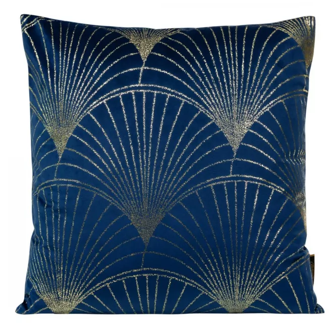 Poszewka na poduszkę 45x45 cm welwetowa ze złotym nadrukiem brązowo BLINK 21 Eurofirany