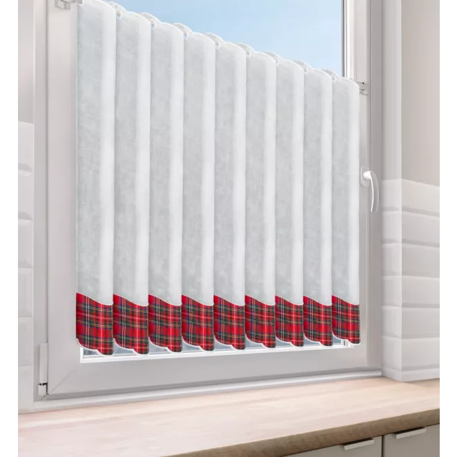 Tkanina firanowa zazdrostka z motywem świątecznej kraty Eurofirany