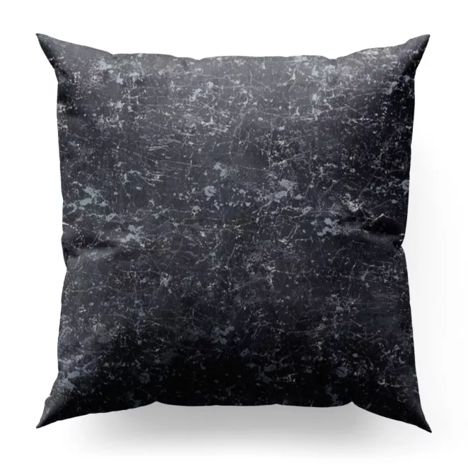 Poszewka szyta grafitowa miękka tkanina welwetowa, ze złotym marmurowym nadrukiem