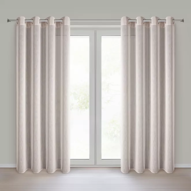 Zasłona w stylu eko różowa z efektem deszczyku 140x250 cm przelotki - ANGELICA  Eurofirany