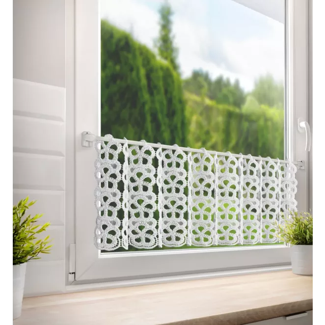 Tkanina firanowa zazdrostka gipiura z grubej nici kordonkowej Eurofirany