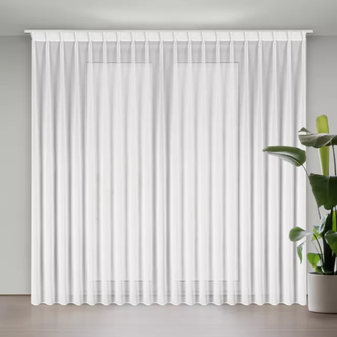 Firana biała z szyfonu 230x270 cm z systemem FLEX - RUBY Eurofirany