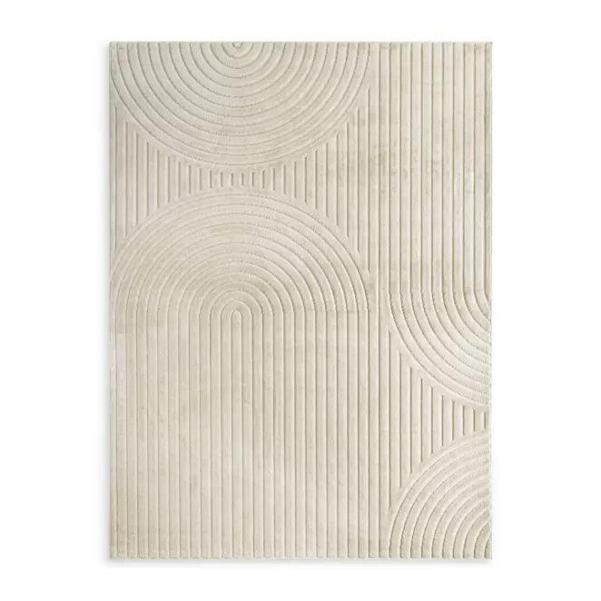 Dywan 120x170 cm beżowy z tłoczonym wzorem 3D VENUS BOHO 2 Eurofirany