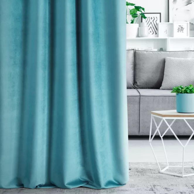 Tkanina zasłonowa welwetowa zaciemniająca z delikatnym połyskiem Eurofirany