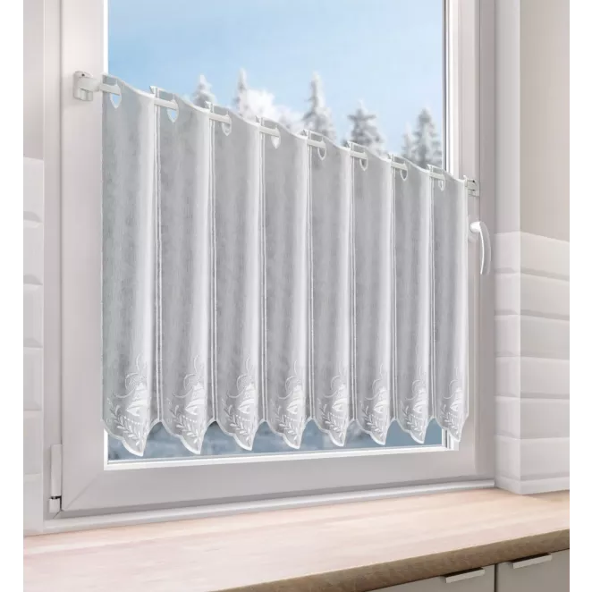 Tkanina firanowa zazdrostka z świątecznym haftem Eurofirany