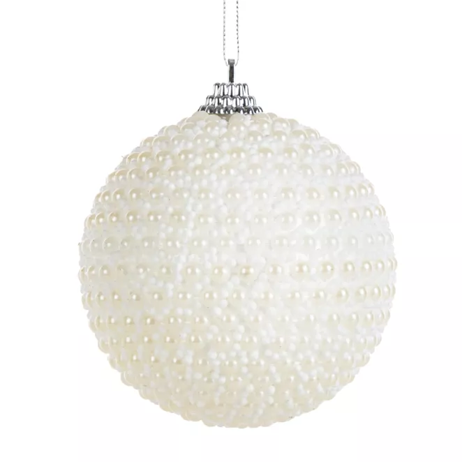 Dekoracyjna bombka choinkowa zdobiona drobnymi perełkami Eurofirany