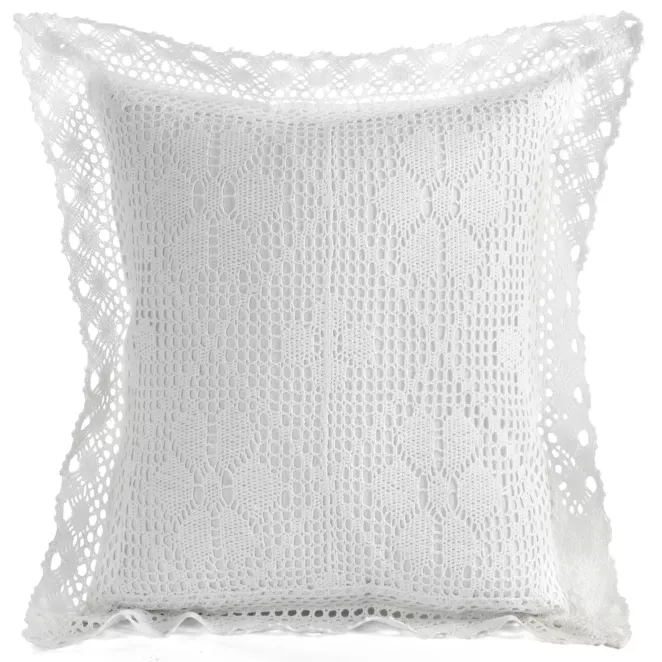 Poszewka na poduszkę 40x40 cm ażurowa biała  w stylu boho MIRELLA Eurofirany