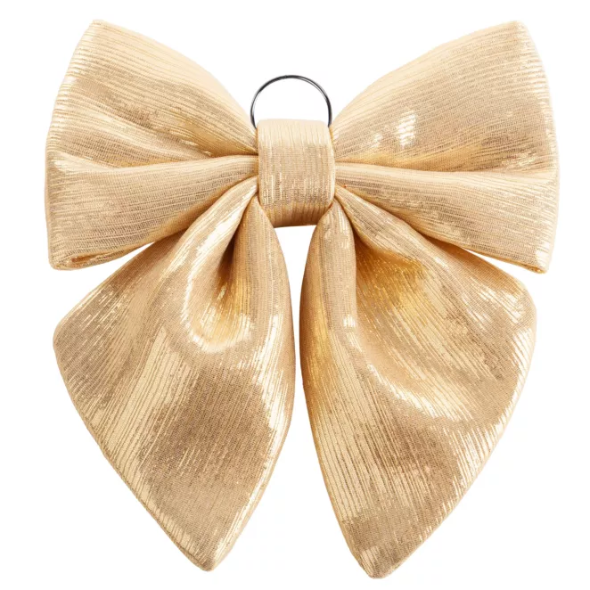 Świąteczna ozdoba w kształcie kokardy z błyszczącej welwetowej tkaniny Eurofirany