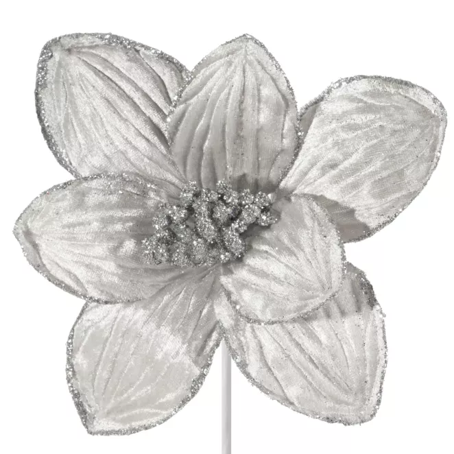 Szampański kwiat z brokatowym wykończeniem na choinkę 20 cm Eurofirany
