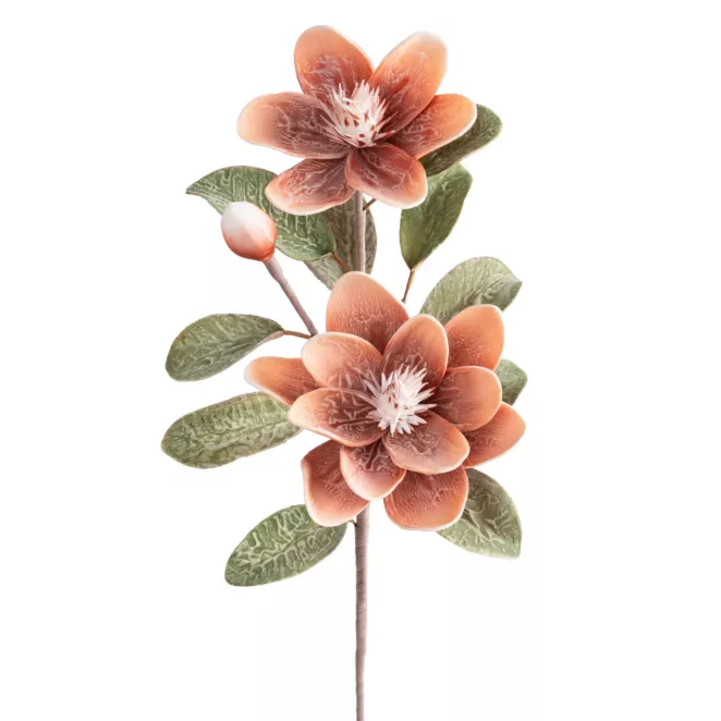 Kwiat sztuczny pomarańczowy z plastycznej pianki foamiran 75 cm Eurofirany