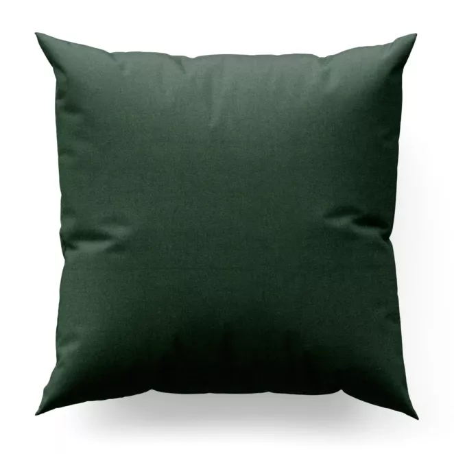 Poszewka szyta ciemnozielona z miękkiej tkaniny o welurowej strukturze