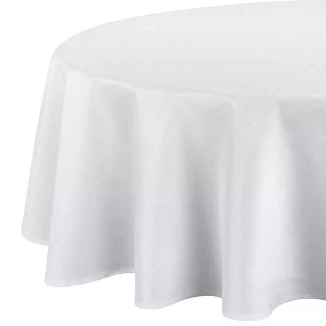 Okrągły obrus na stół średnica 150 cm biały wodoodporny - KATE Eurofirany